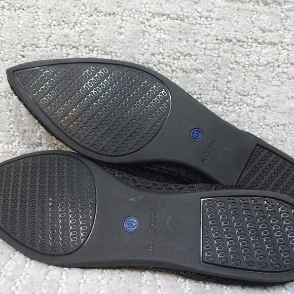 Rothy's The Point Honeycomb Black Flat Slip on Shoes Womens Size 8,9 - Picture 6 of 11